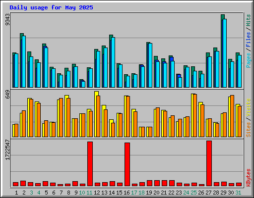 Daily usage for May 2025