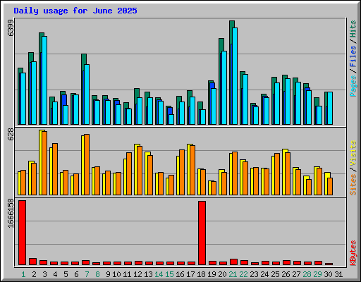 Daily usage for June 2025