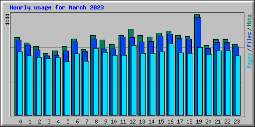 Hourly usage for March 2023