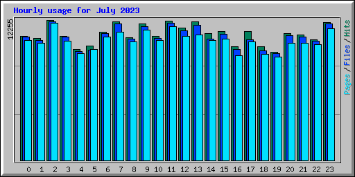 Hourly usage for July 2023